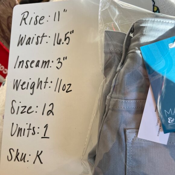 Market & Spruce Flat Front Cotton Blend Shorts Light Blue Size 12 NWT - Picture 8 of 8